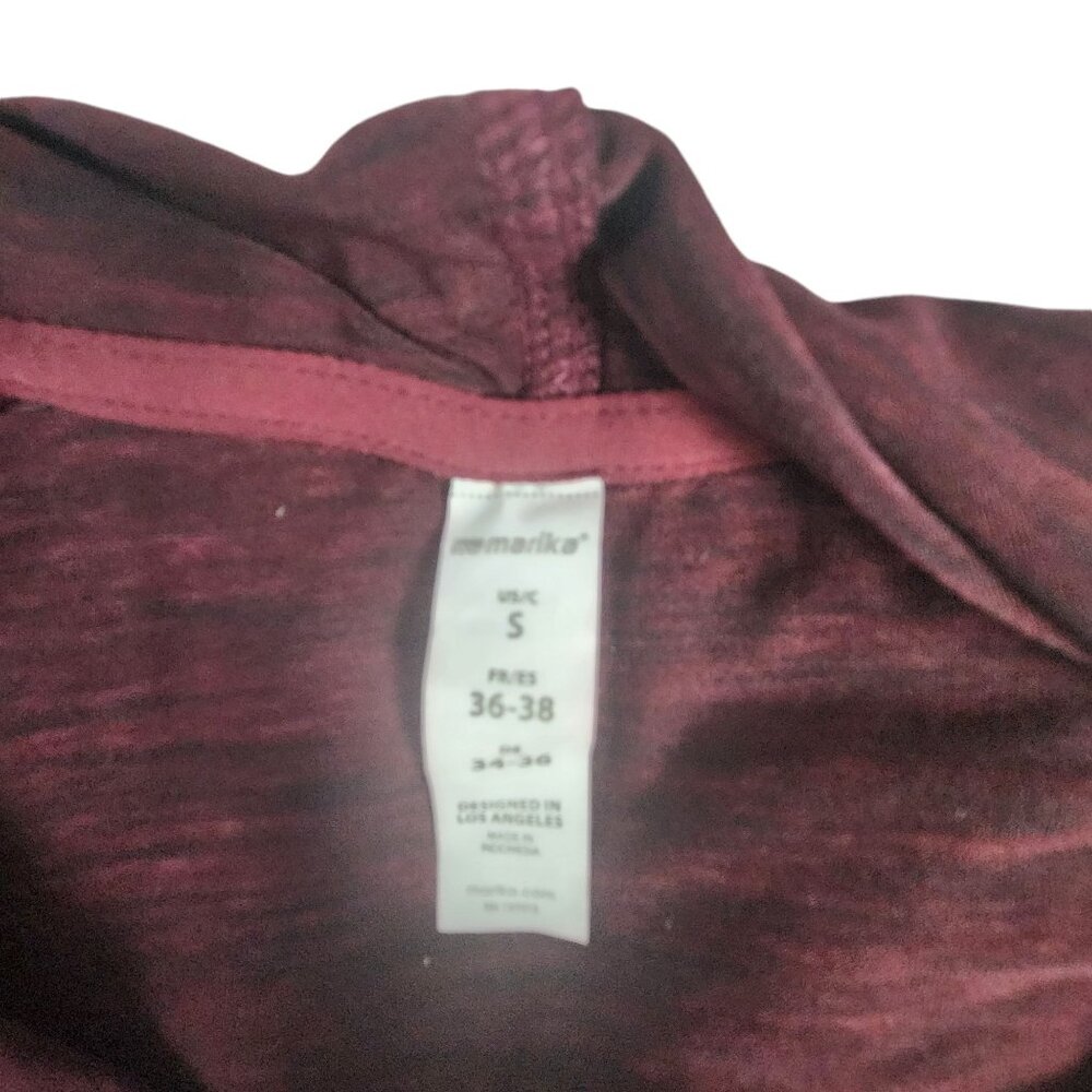 Marika Women's Hooded Long Sleeve Top Maroon Size S - Picture 2 of 5